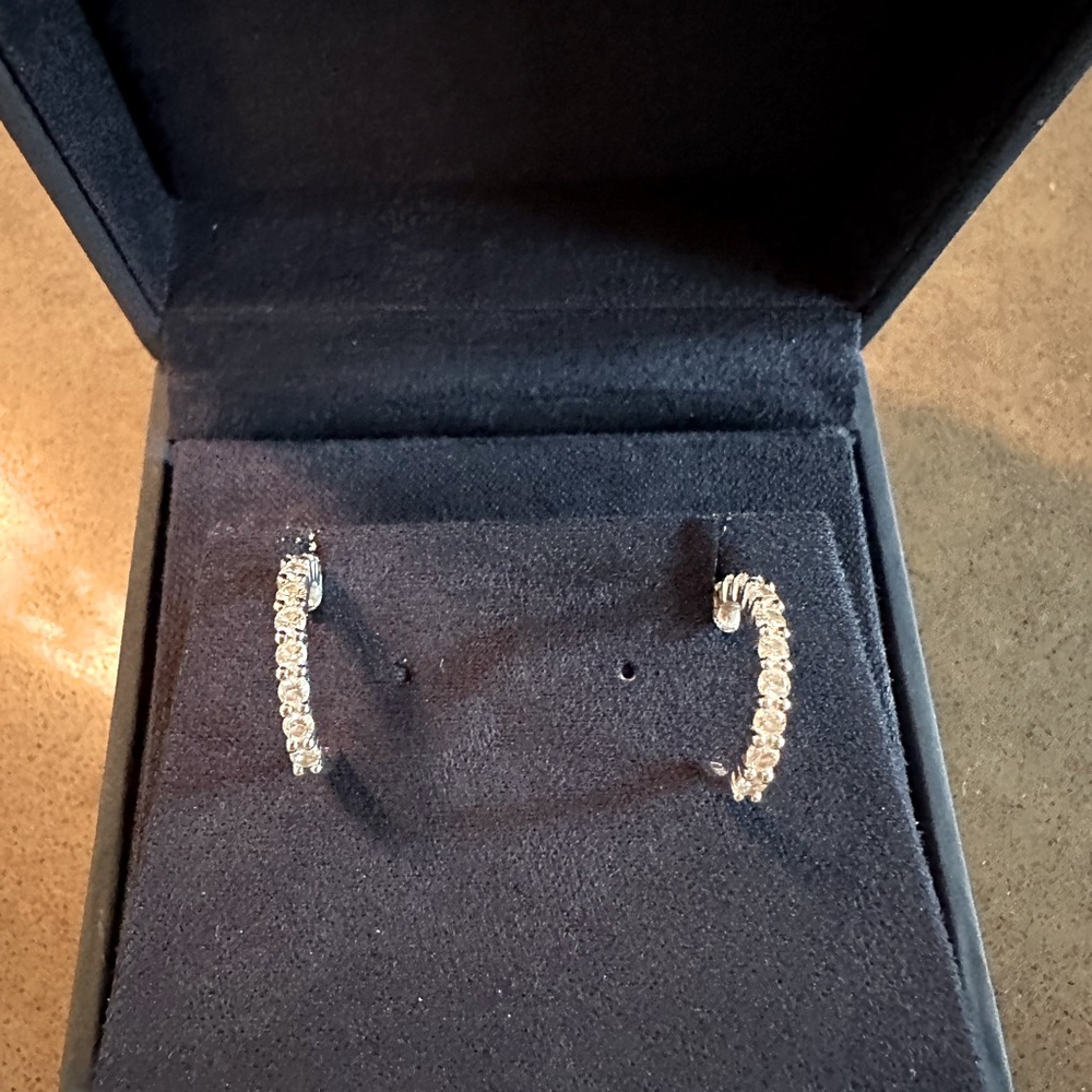 Genuine VS2 Diamond hoop earrings